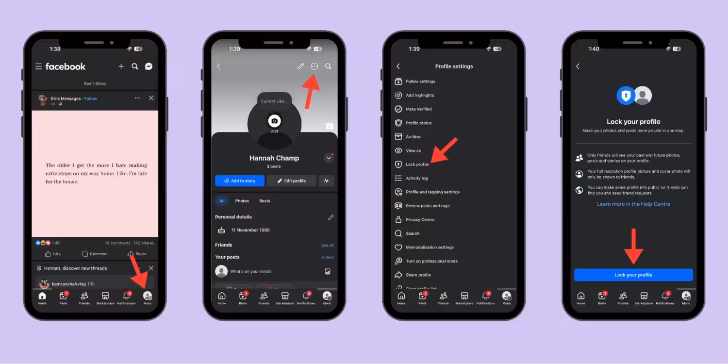 How to Lock Facebook Profile on iPhone