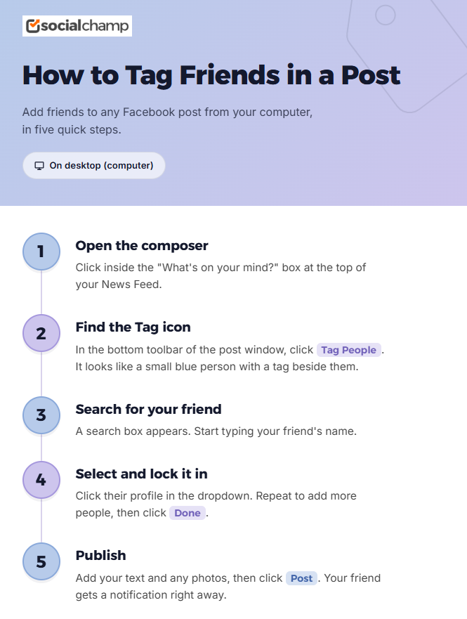How to Tag Someone on Facebook: The Complete Guide (2026) 5 How to Tag Someone in a Facebook Post on Desktop