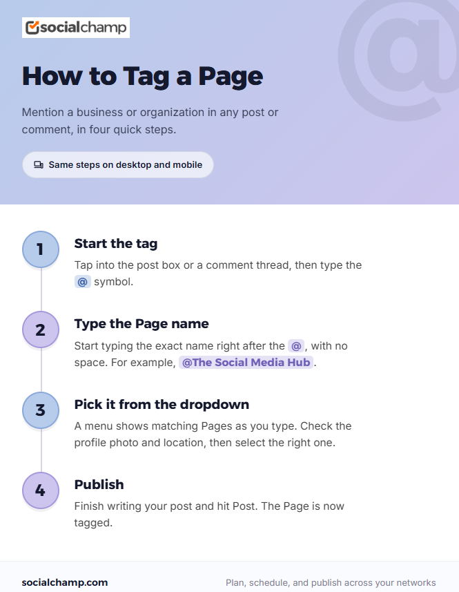 How to Tag Someone on Facebook: The Complete Guide (2026) 4 How to Tag a Page on Facebook