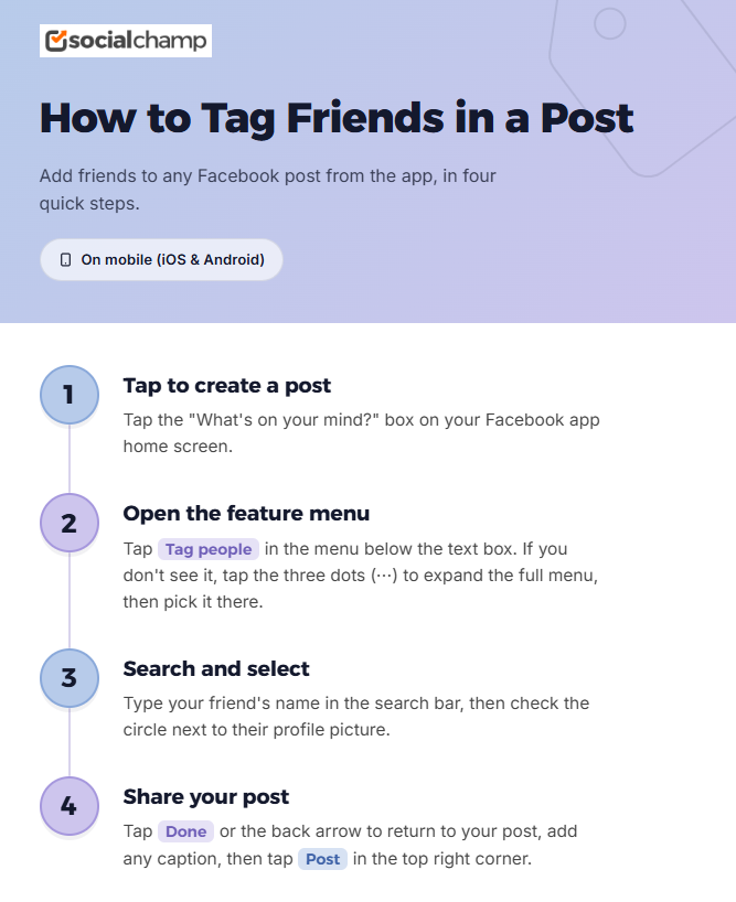 How to Tag Someone on Facebook: The Complete Guide (2026) 6 How to Tag Someone in a Facebook Post on Mobile