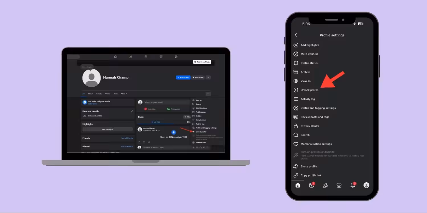 Select Unlock Profile