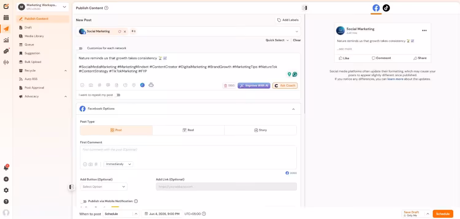 Social Champ’s Dashboard
