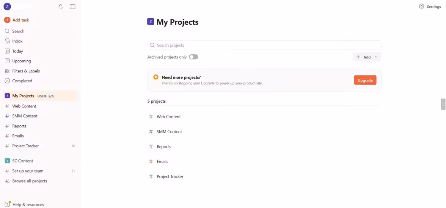 My 9 Productivity Tools That Somehow Escaped the Digital Graveyard 2 Todoist's Dashboard