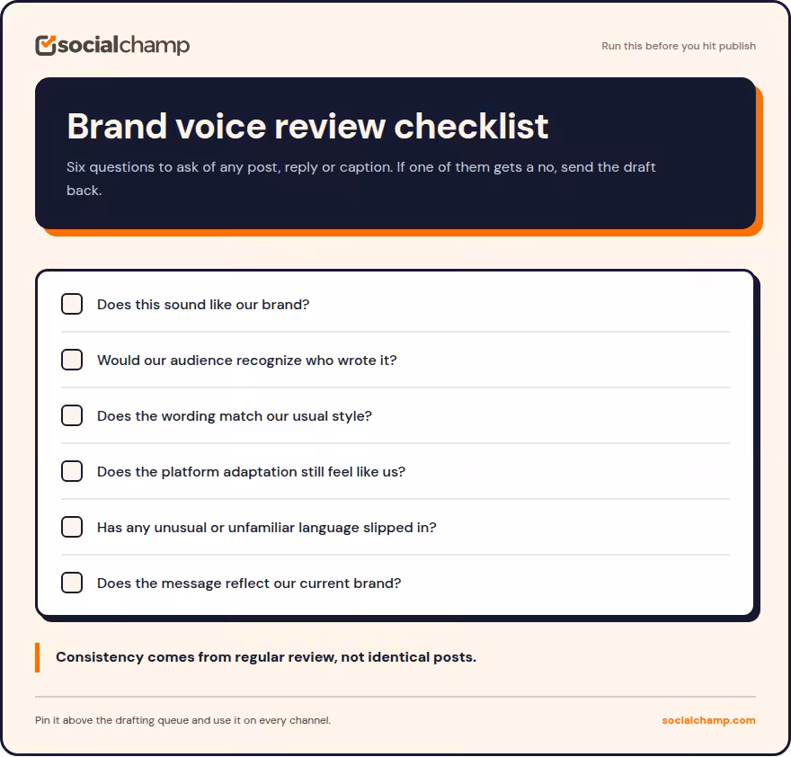Brand Voice Consistency Review Checklist