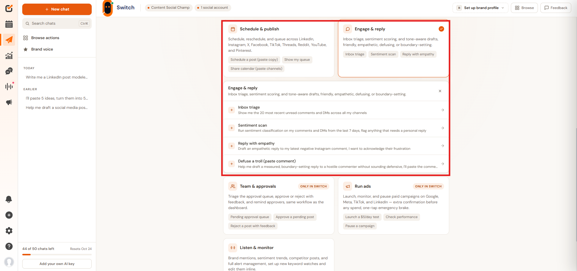 How to Use an AI Social Media Assistant for Daily Social Media Tasks 2 Click on Engage and Reply