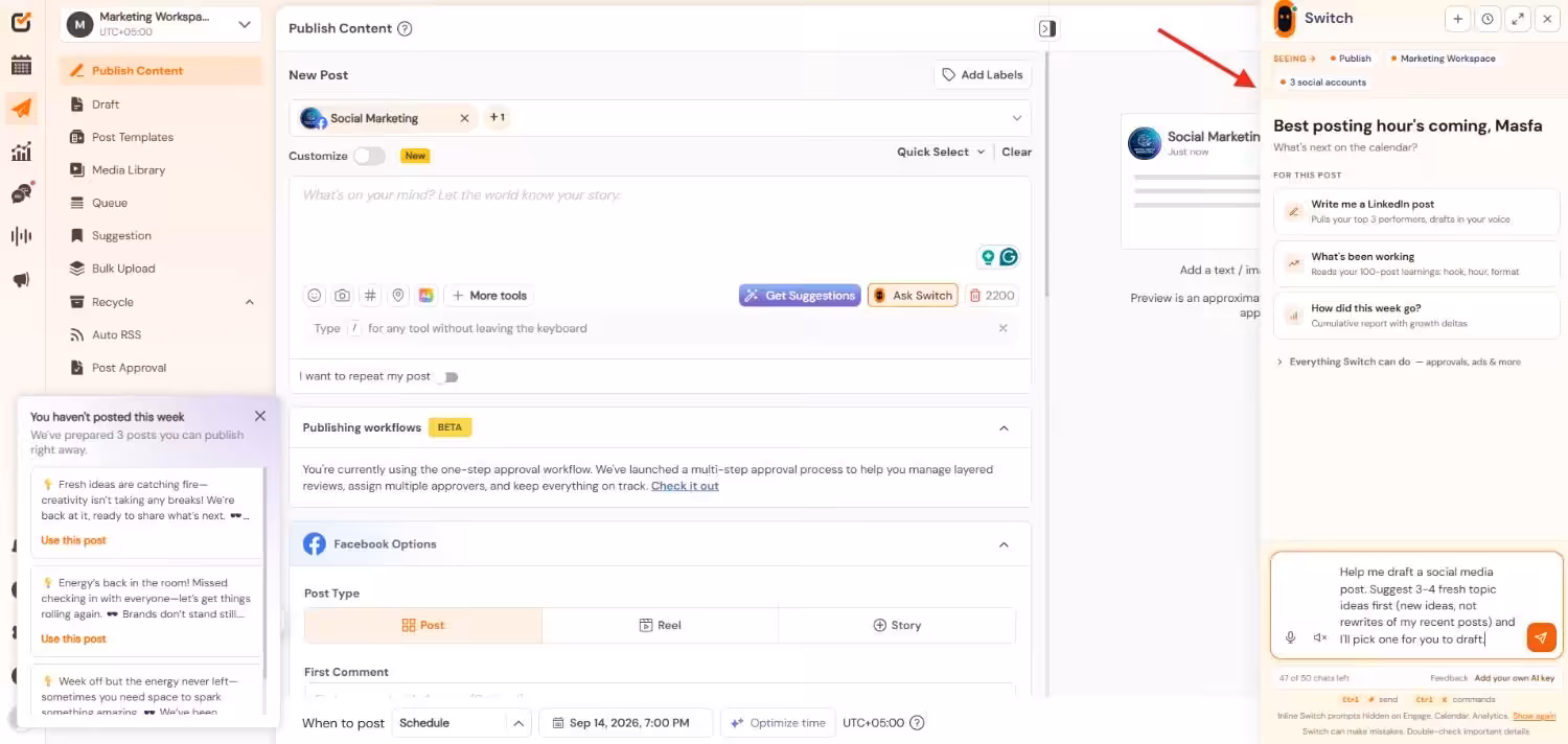 Switch - Social Champ’s AI Assistant
