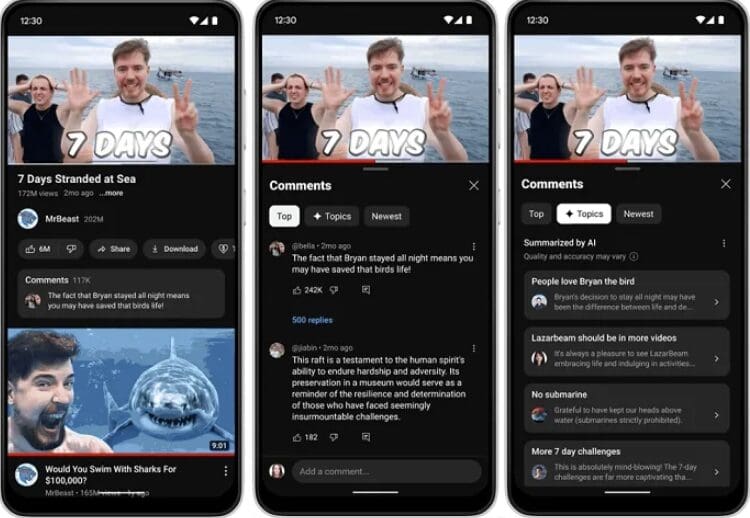 YouTube Tests Topic Sorting in Shorts Comments 1