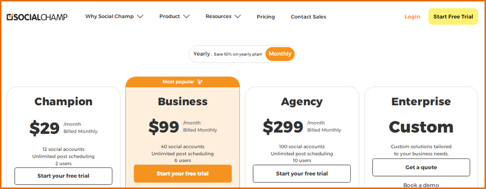Social Champ Pricing
