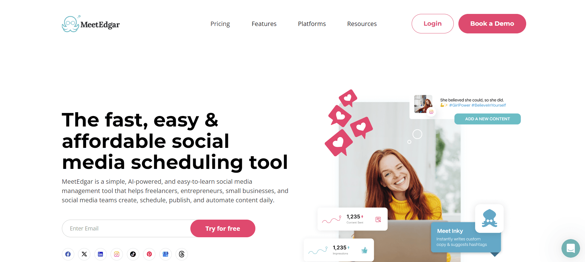 MeetEdgar's Landing Page