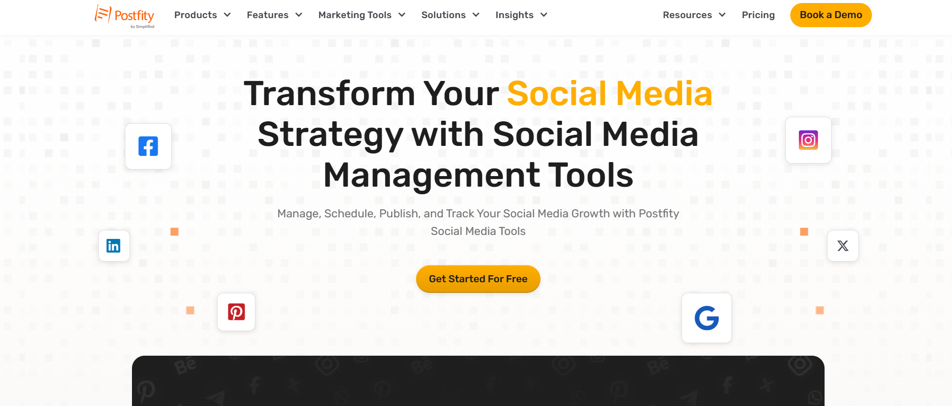 Postfity's Landing Page