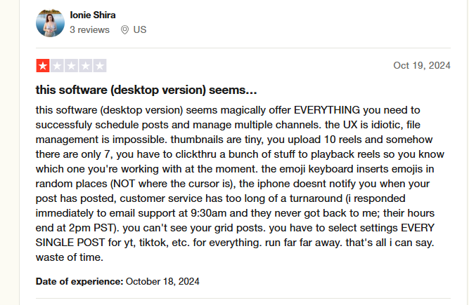 A Review of SocialBee’s Interface on Trustpilot