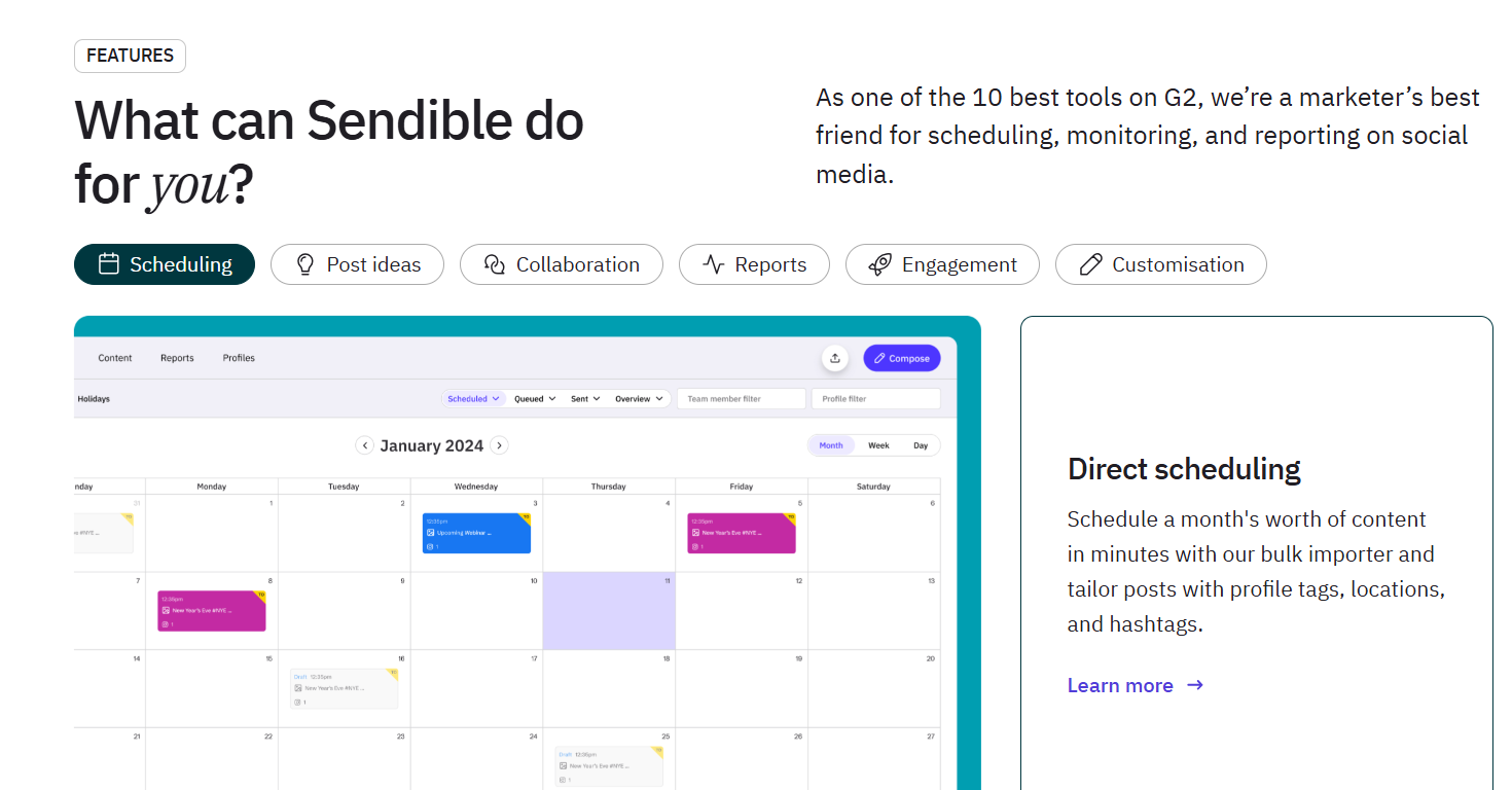 Sendible’s Webpage
