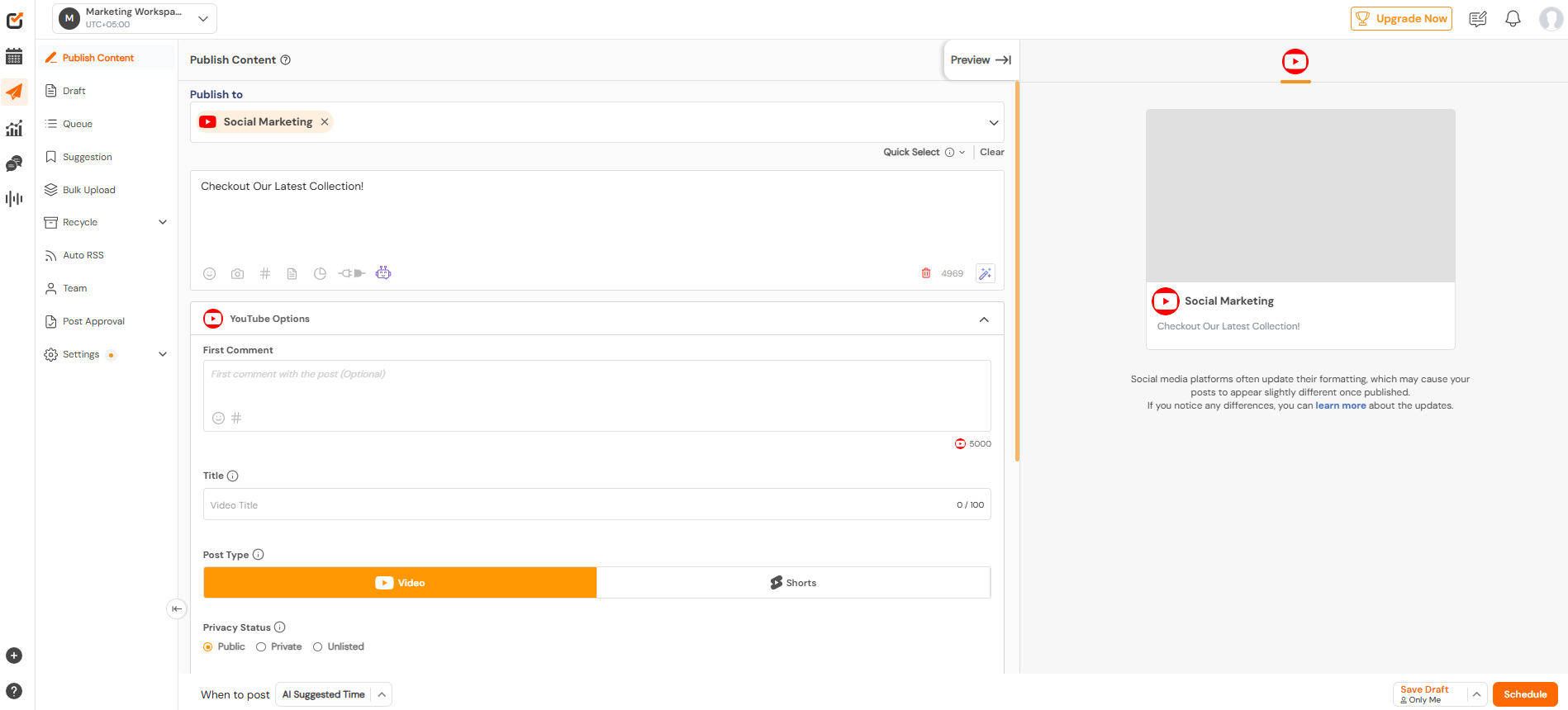 Social Champ’s Dashboard