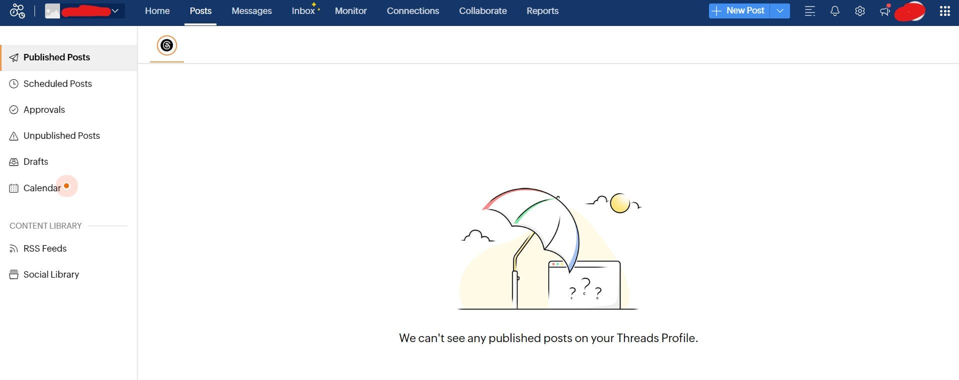 zoho Social’s dashboard