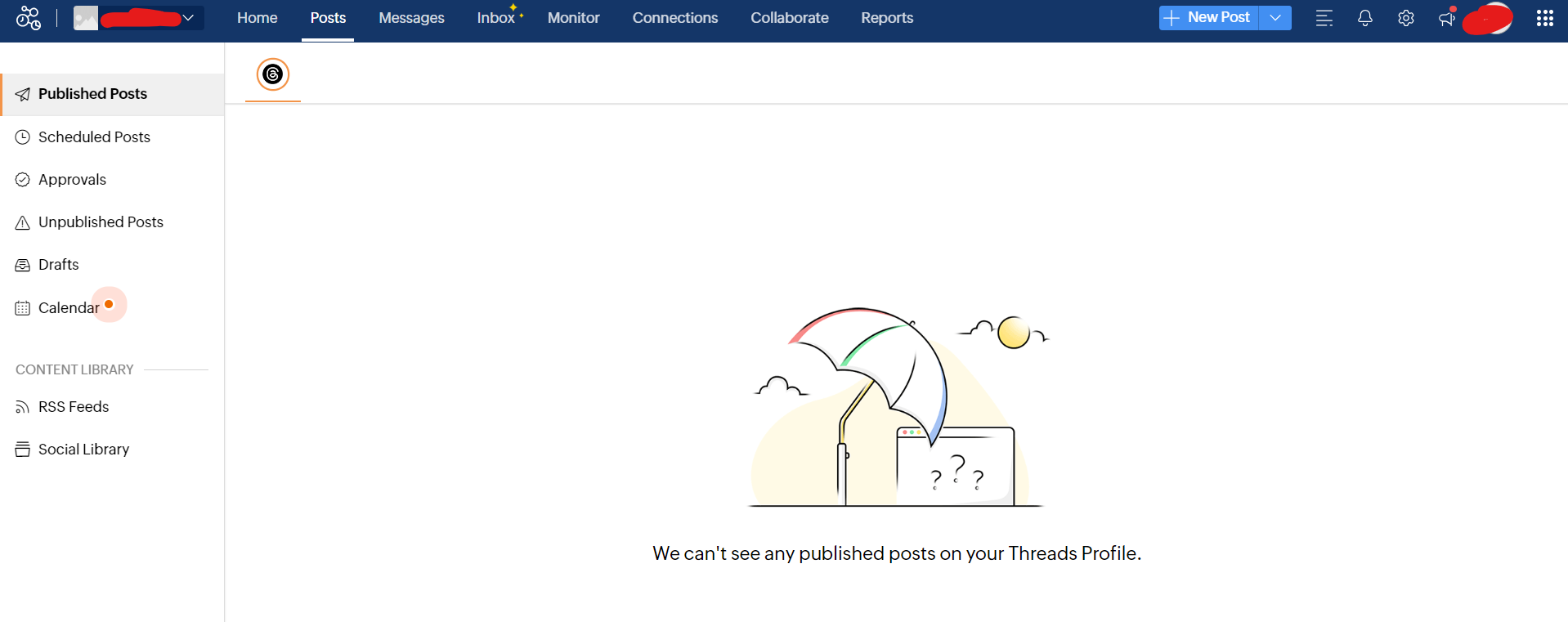zoho Social’s dashboard