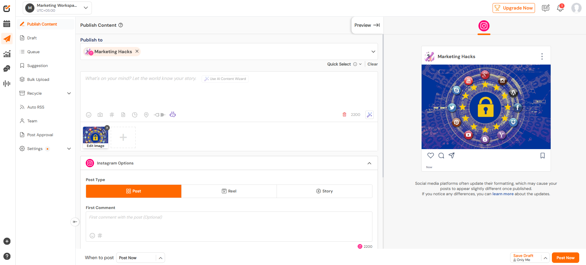 Social Champ’s Dashboard