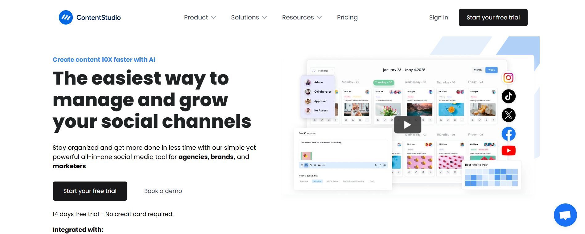 ContentStudio's Homepage
