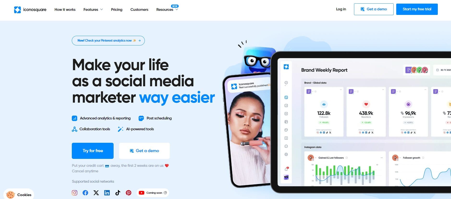Iconosquare’s Landing Page