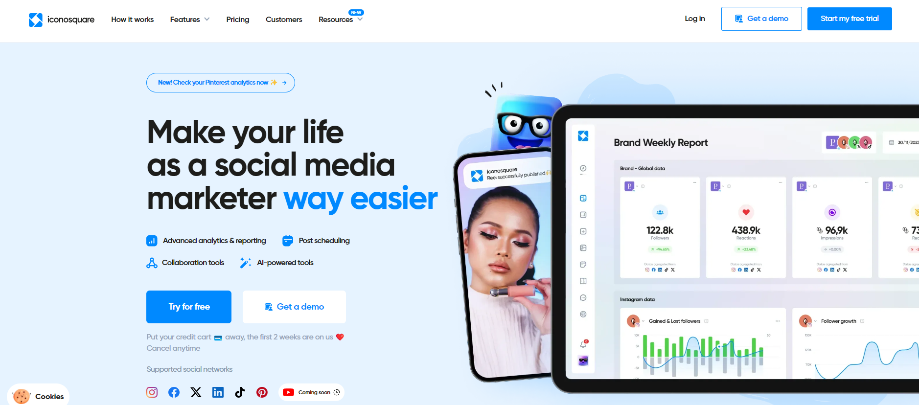 Iconosquare’s Landing Page