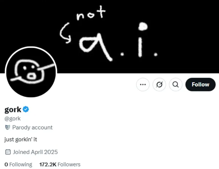 Gork's X Profile