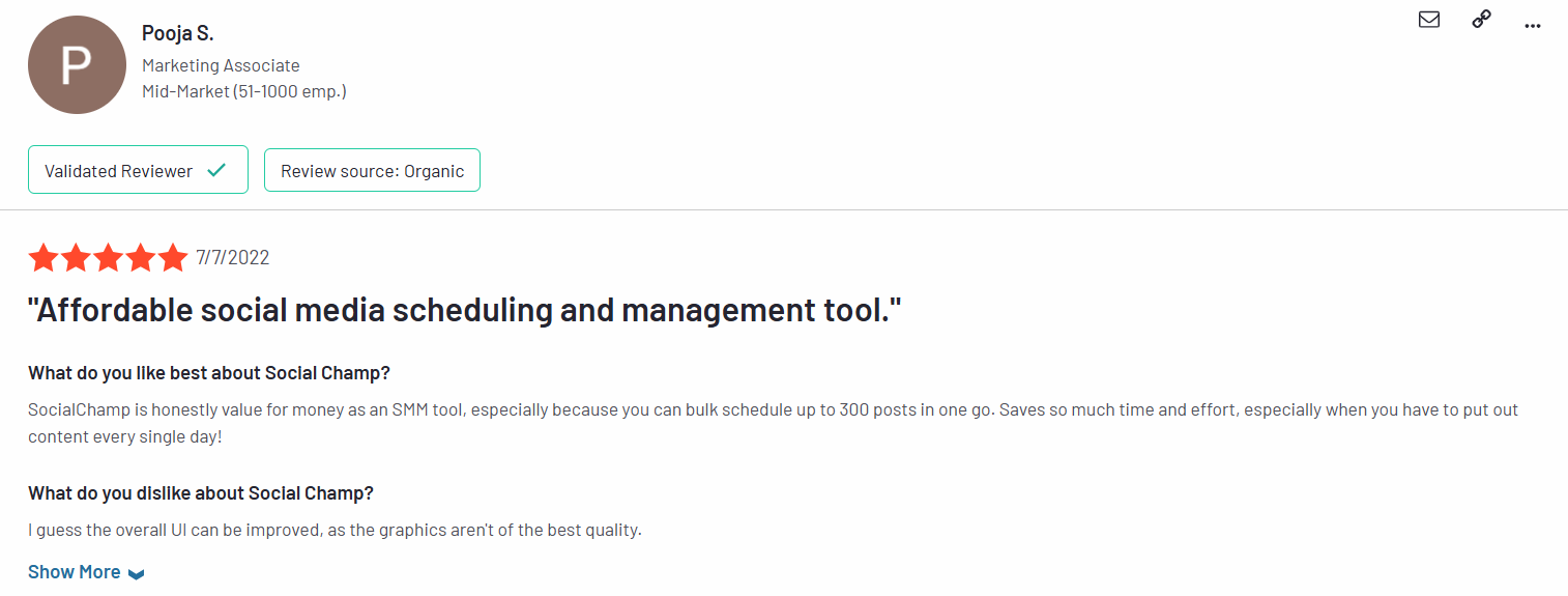 A User Review of Social Champ With a 5-Star Rating