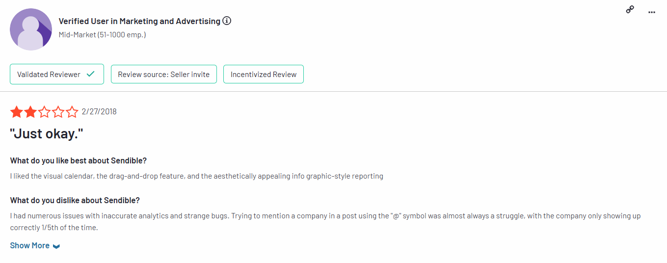 A Sendible User Reviewed Its Features on G2