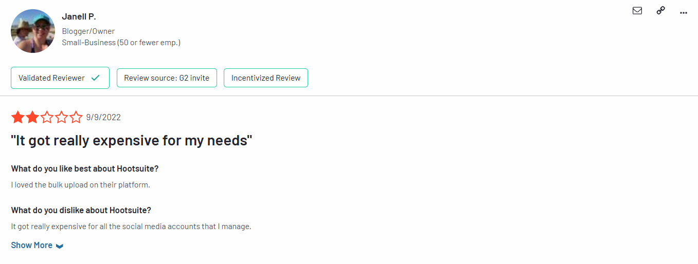 A User Reviewed Hootsuite’s Pricing on G2