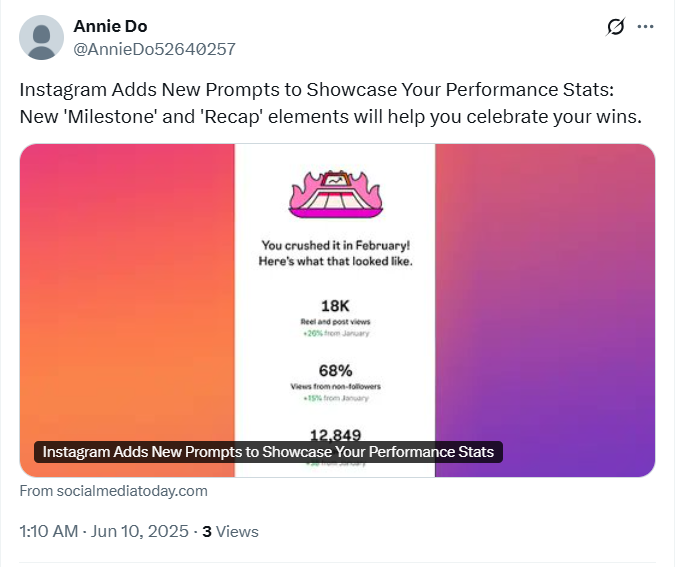 A Tweet on X Showing Instagram’s New Feature