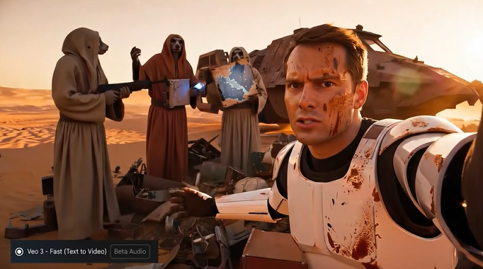 Storm Trooper's AI Selfie With Google Veo 3