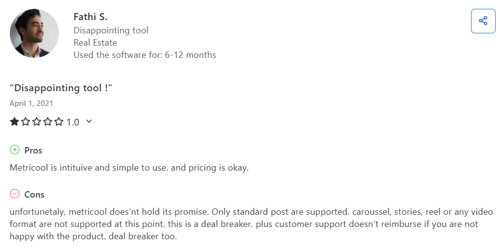 A Review of Metricool on Capterra