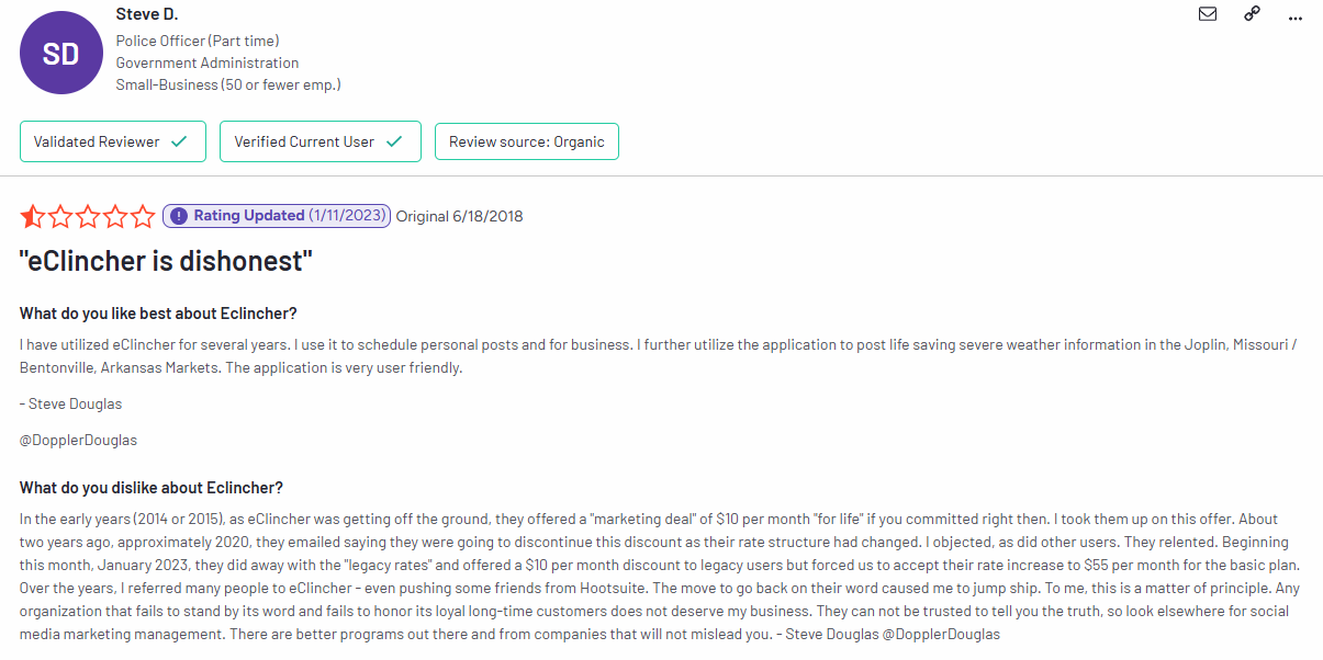 A Review of eClincher on G2
