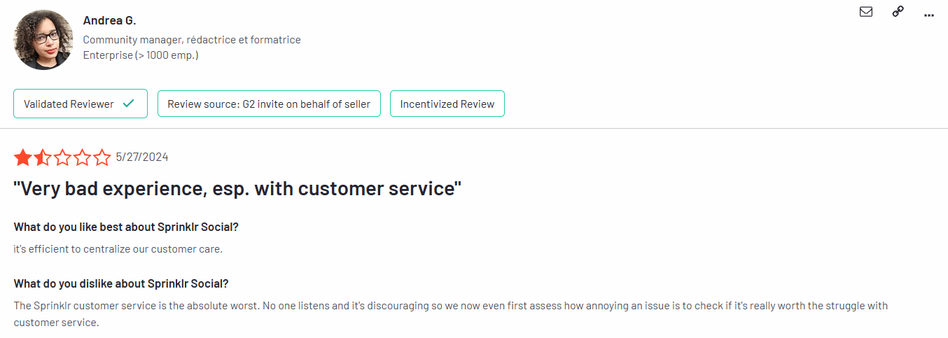 A Sprinklr User Shared Her Experience With the Customer Support