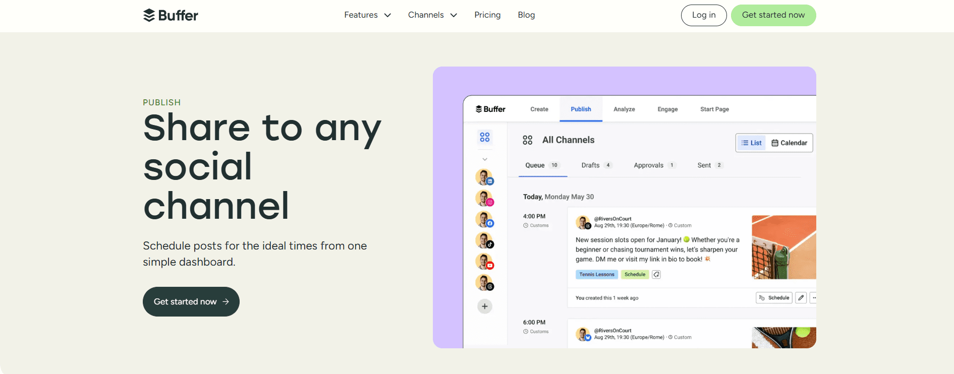 Buffer's Social Media Scheduler Landing PageBuffer's Social Media Scheduler Landing Page