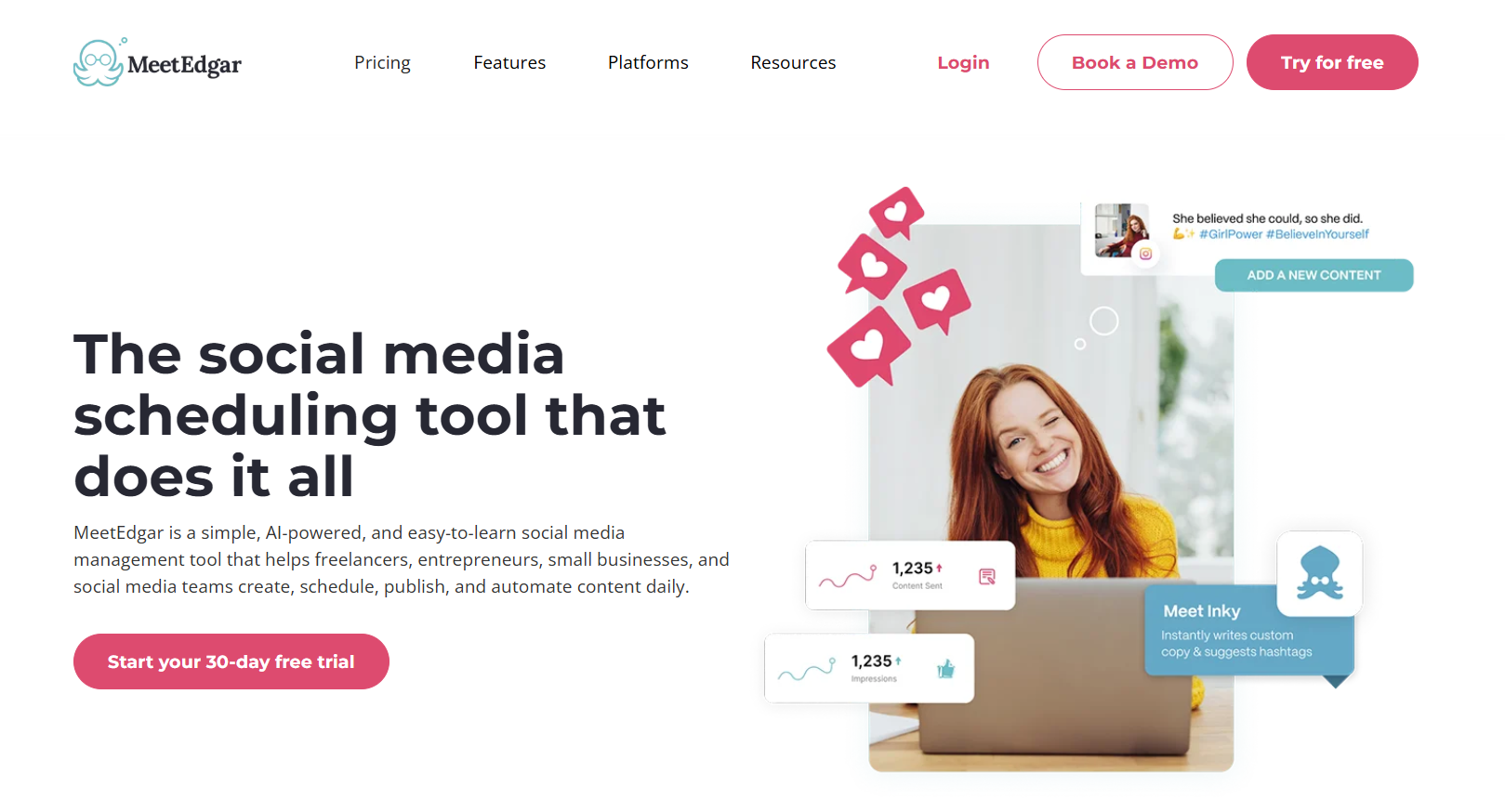 MeetEdgar’s Landing Page