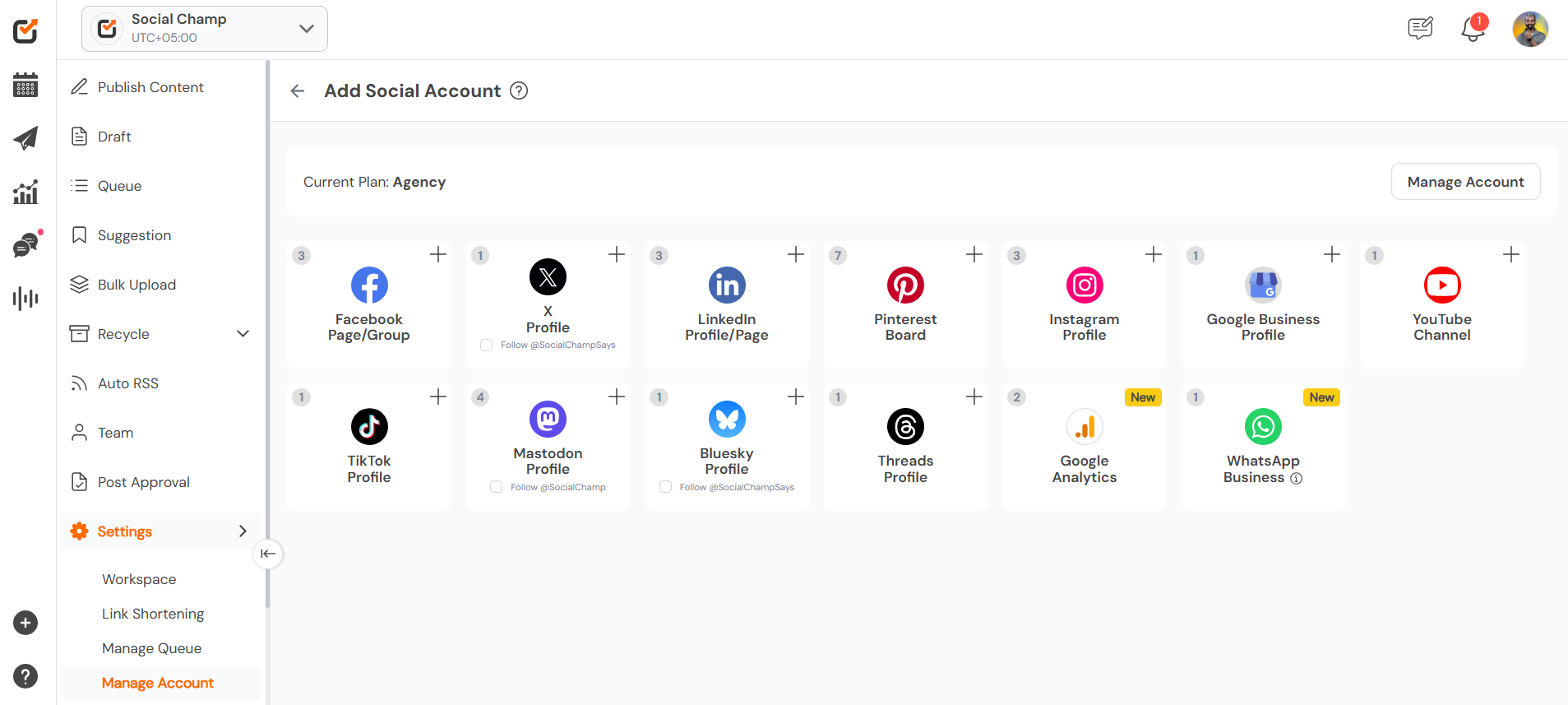 Social Champ's Supported Platforms