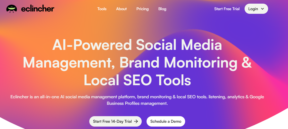 Eclincher's Landing Page