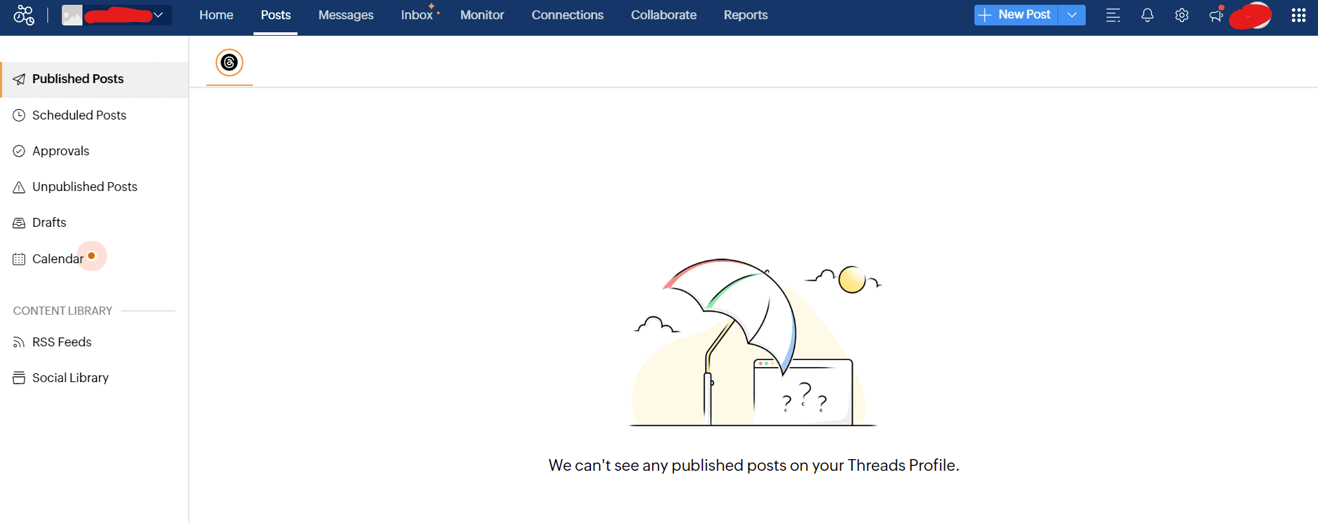 Zoho Social's Dashboard