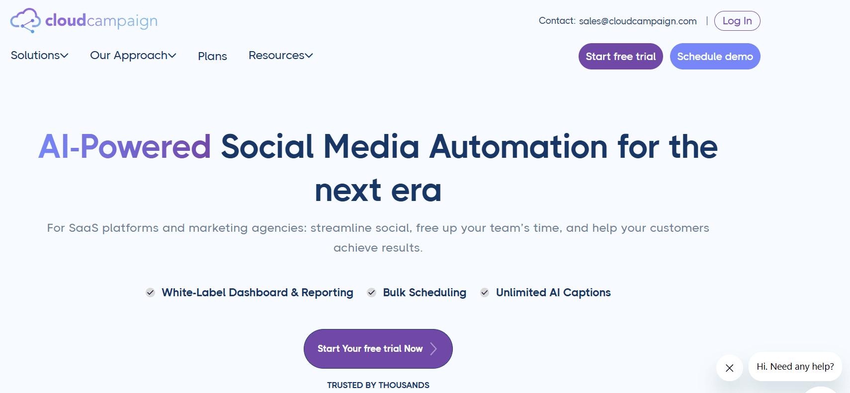 Cloud Campaign's Landing Page