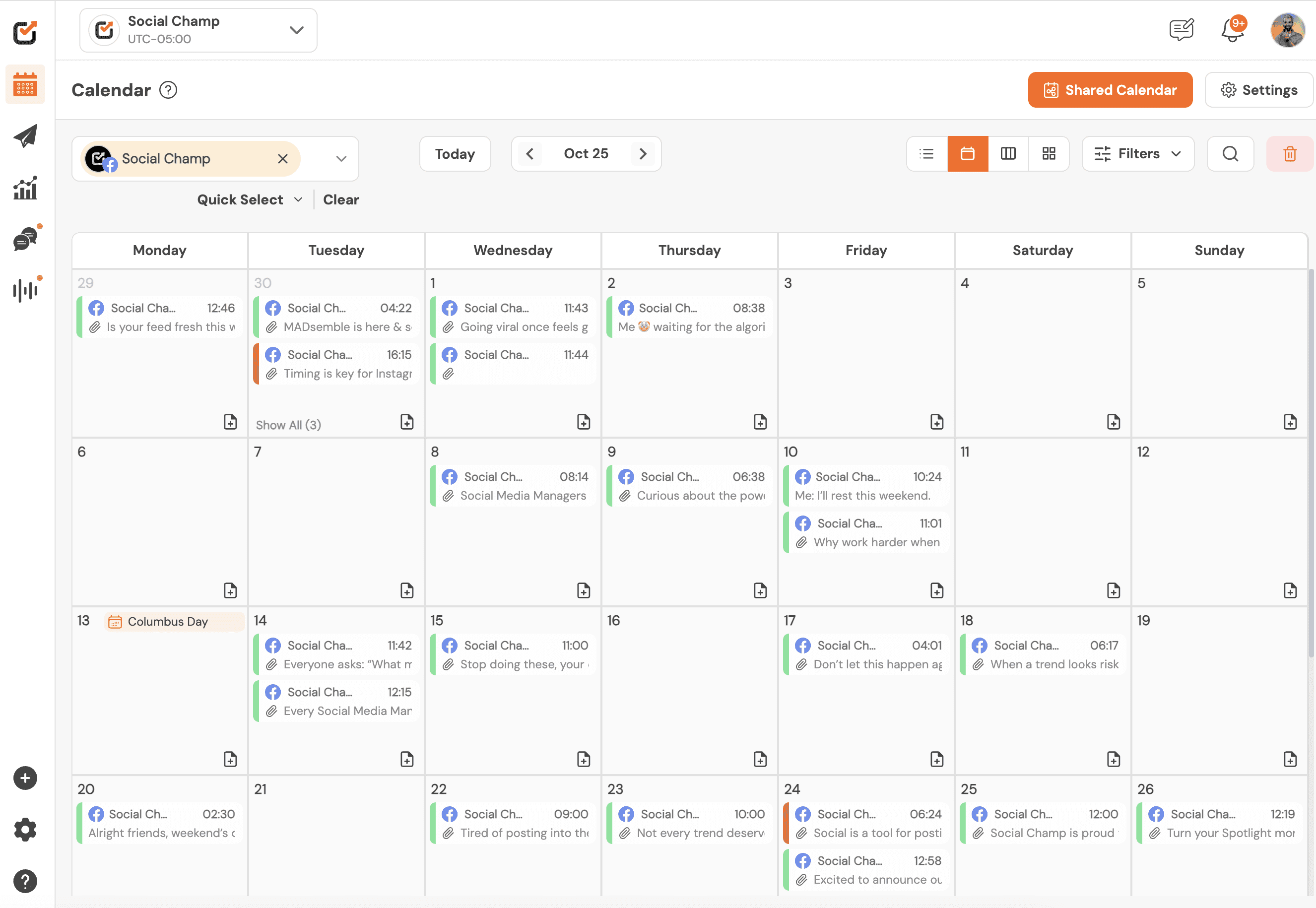 Step 6: Calendar View of Bulk Posts
