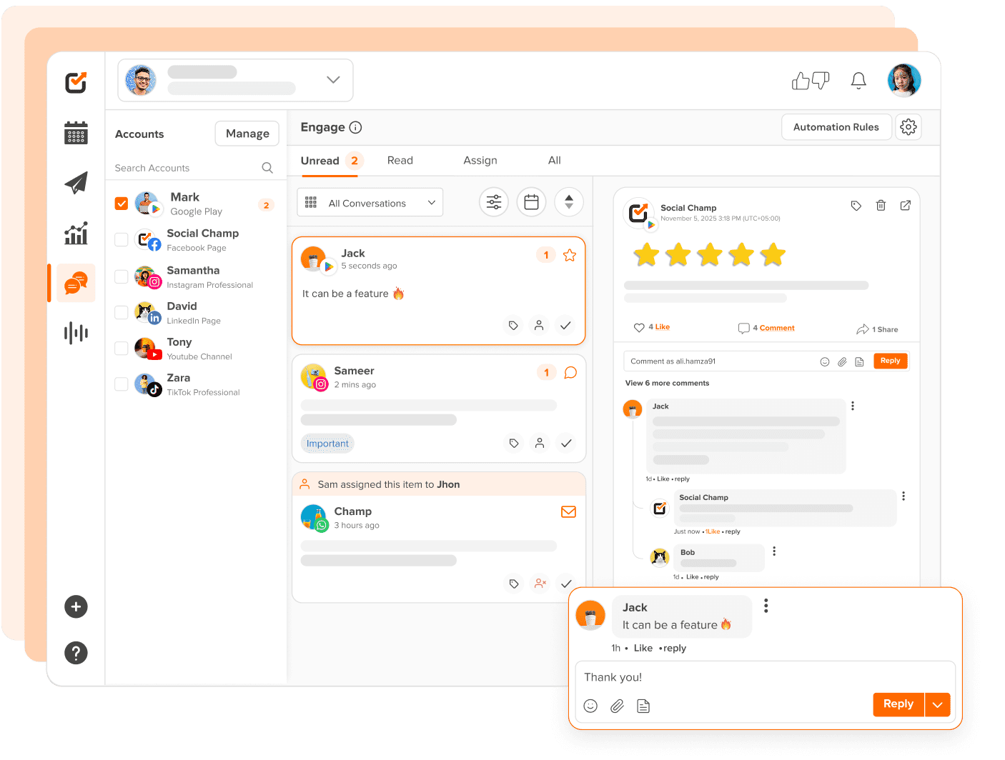 Unified Social Inbox