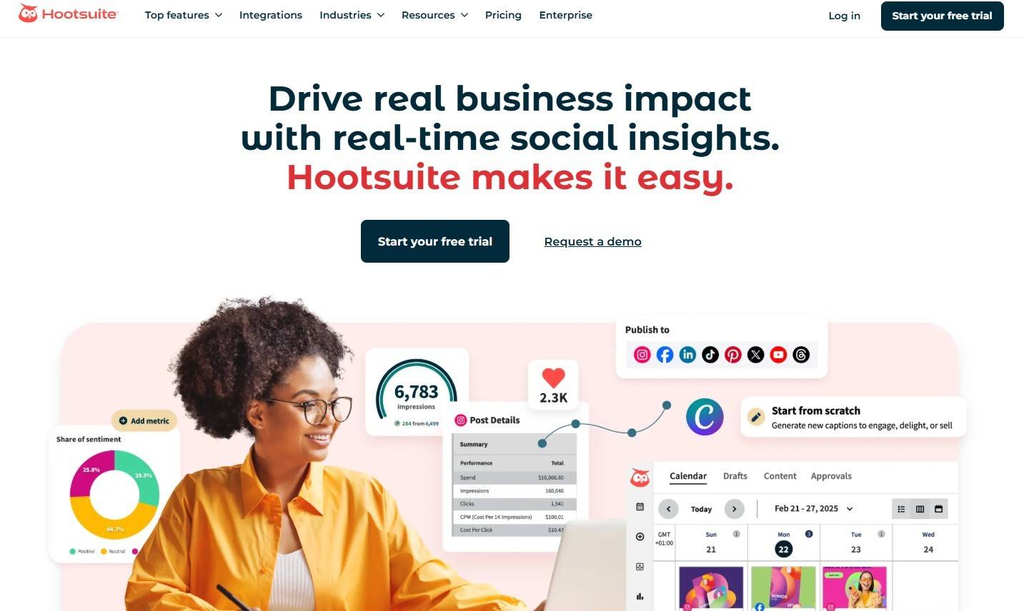Hootsuite's Landing Page