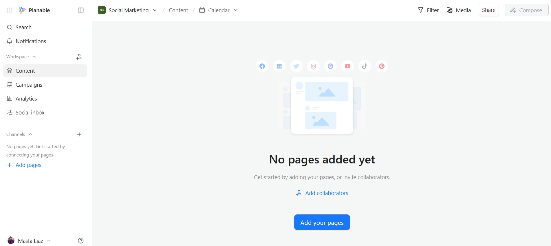 Planable's Dashboard