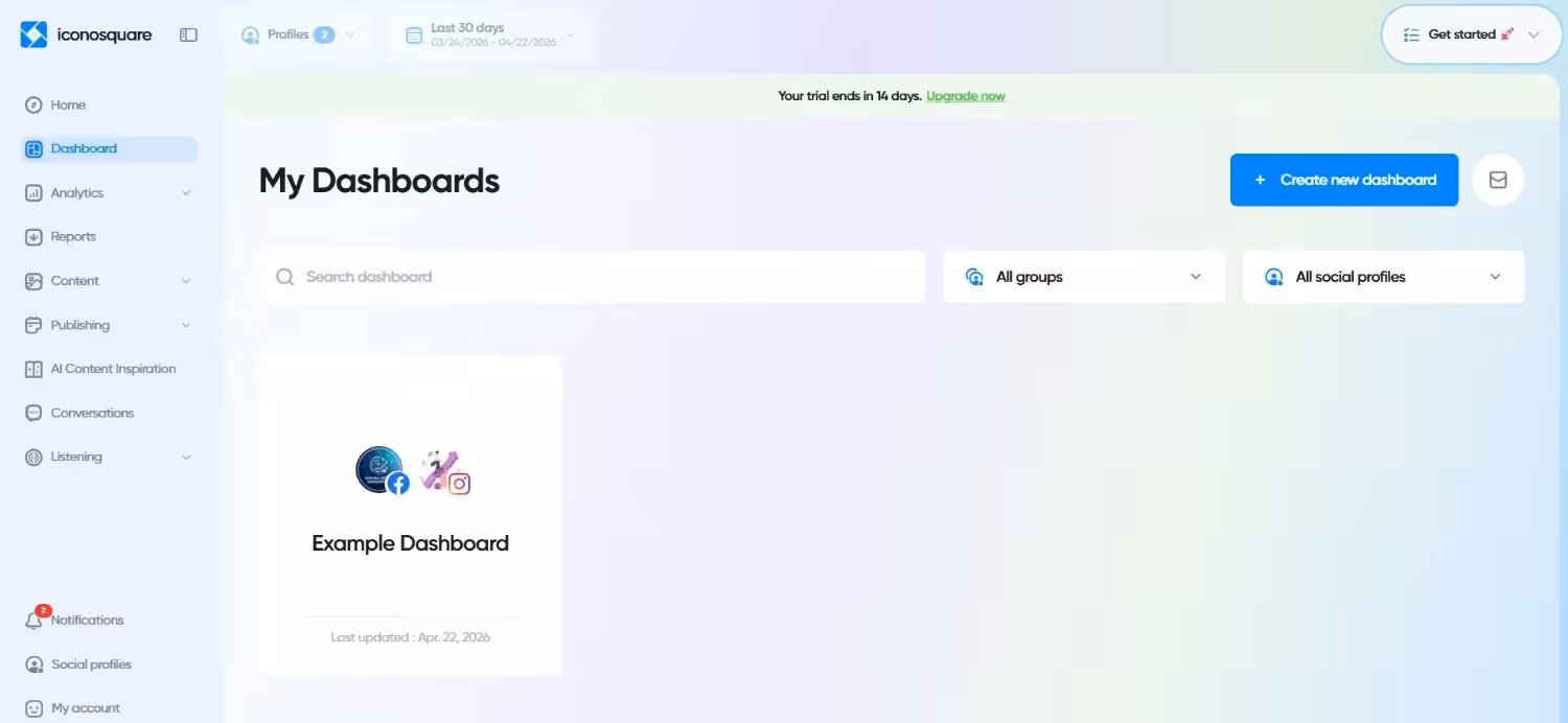 Iconosquare's Dashboard
