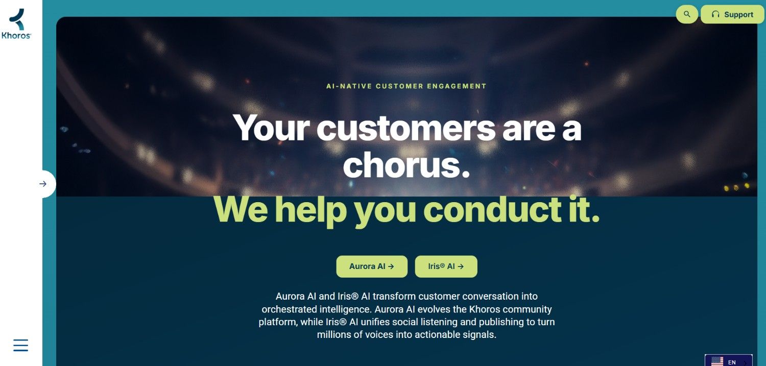 Khoros' Landing Page