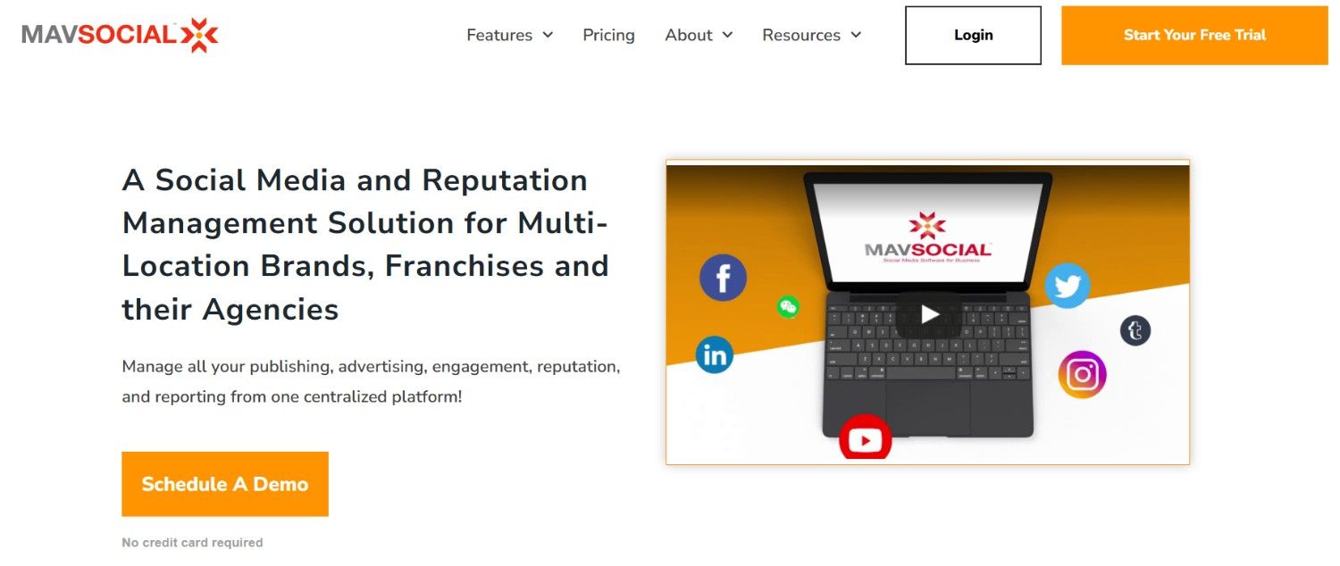 MavSocial's Landing Page