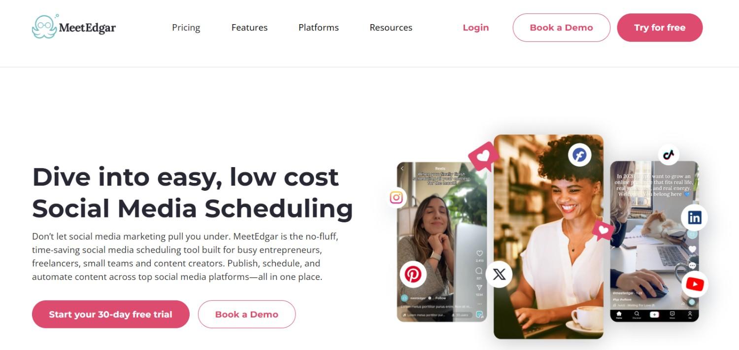 MeetEdgar’s Landing Page