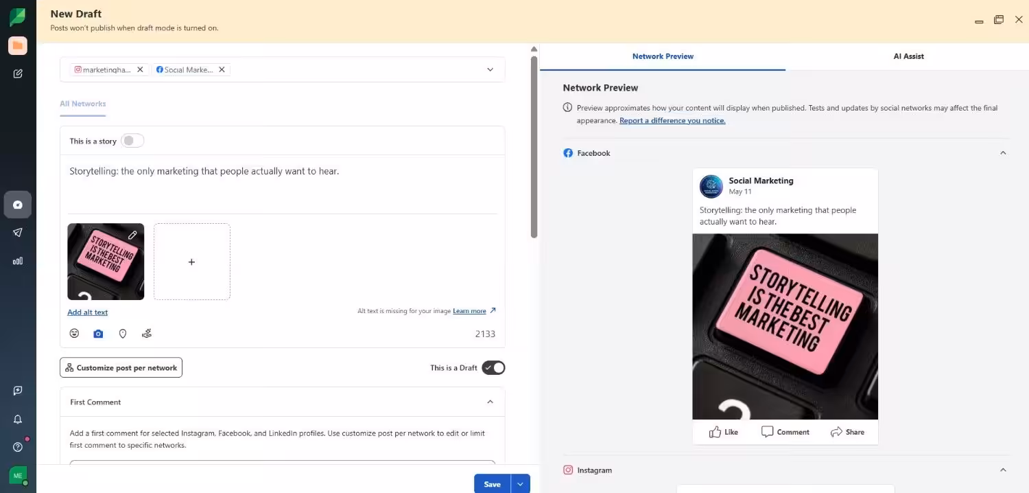 Sprout Social's Scheduling Dashboard