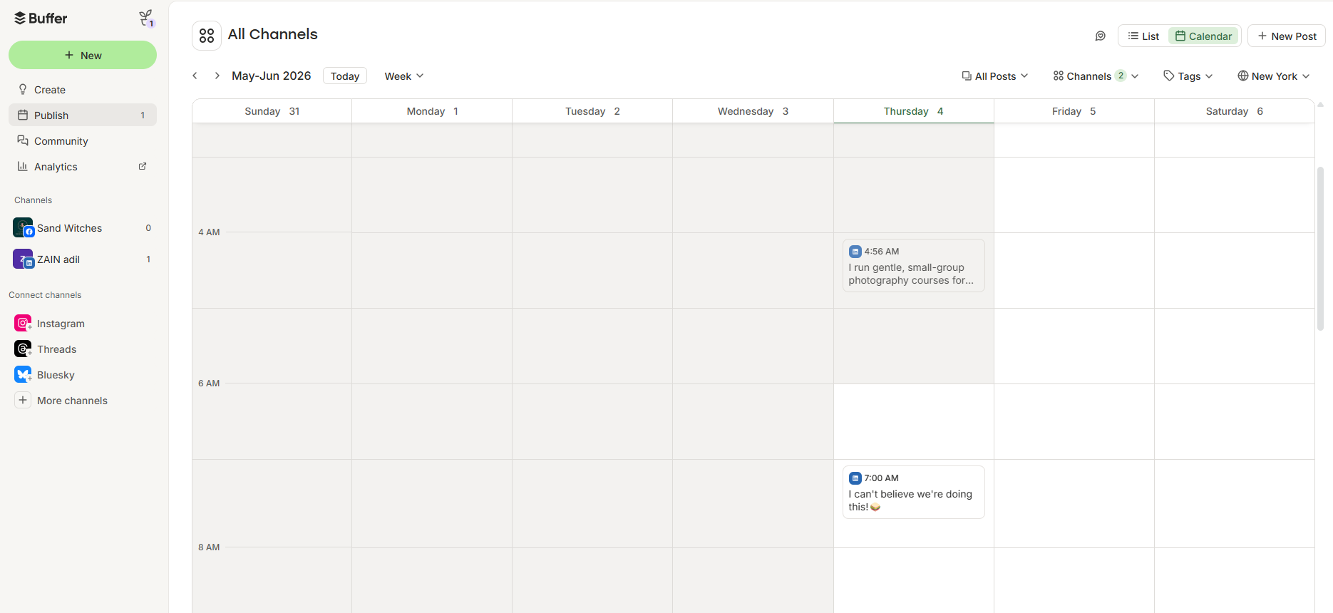 Buffer’s Calendar