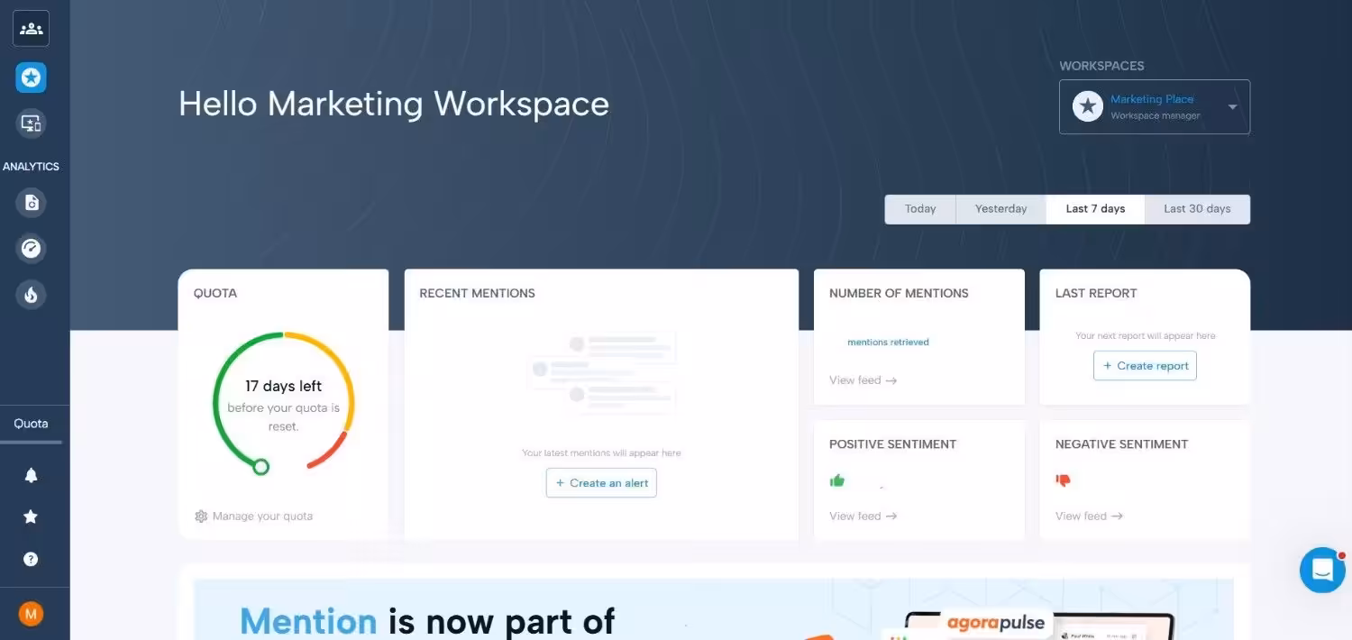 Mention's Dashboard