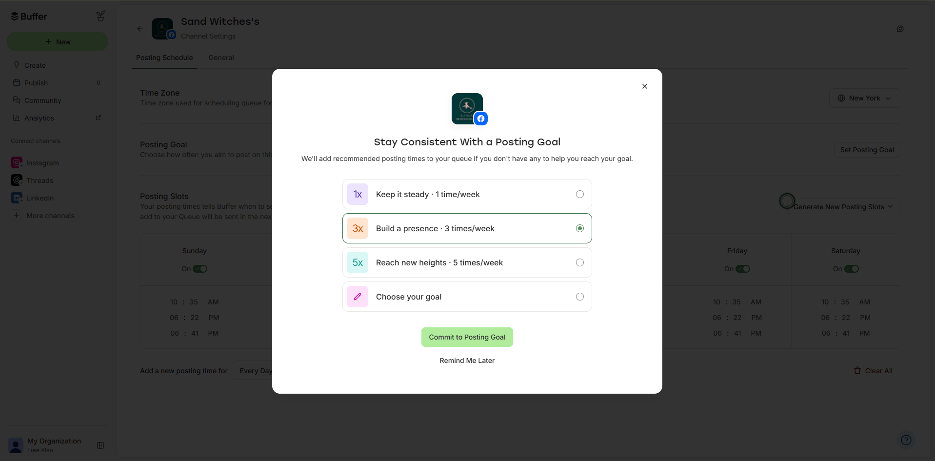 How to Set Posting Goals in Buffer